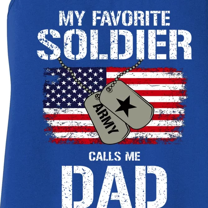 My Favorite Soldier Call Me Dad Veteran Great Gift Great Gift Women's Racerback Tank