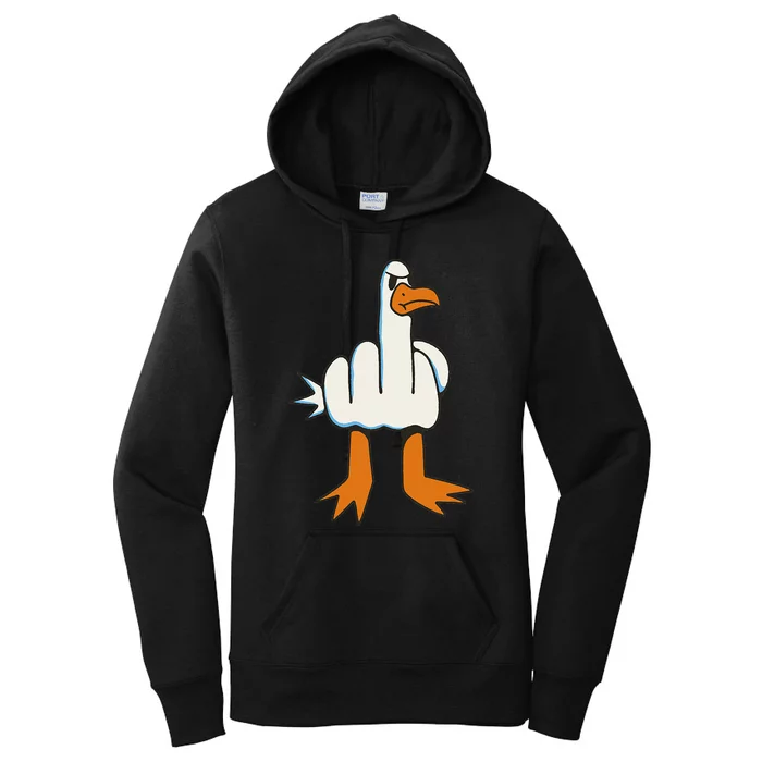 Middle Finger Seagull Women's Pullover Hoodie