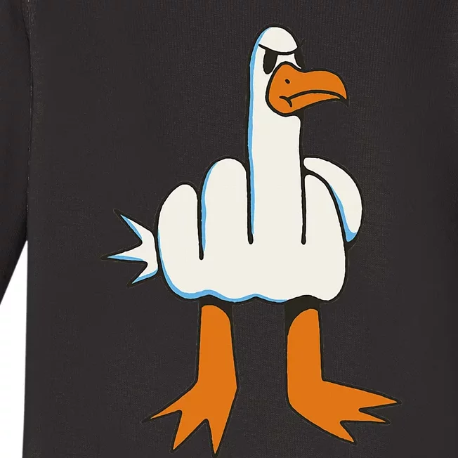 Middle Finger Seagull Baby Long Sleeve Bodysuit