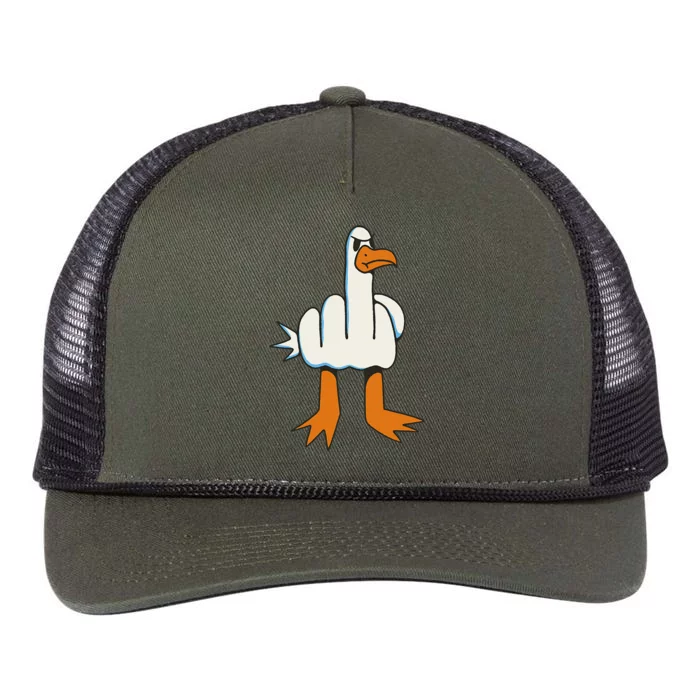 Middle Finger Seagull Retro Rope Trucker Hat Cap