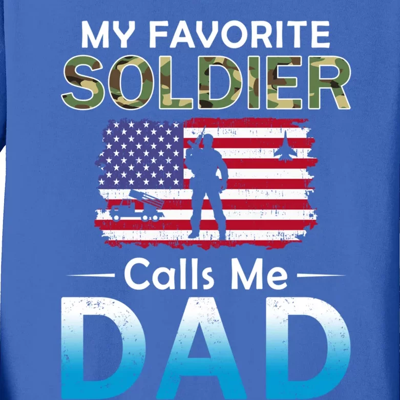 My Favorite Soldier Calls Me Dadgiftproud Army Dad Army Gift Meaningful Gift Kids Long Sleeve Shirt