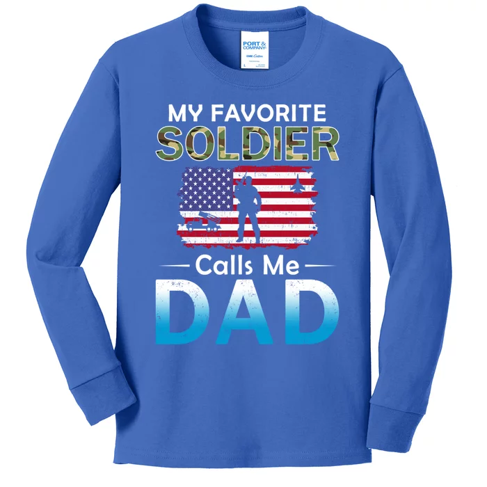 My Favorite Soldier Calls Me Dadgiftproud Army Dad Army Gift Meaningful Gift Kids Long Sleeve Shirt