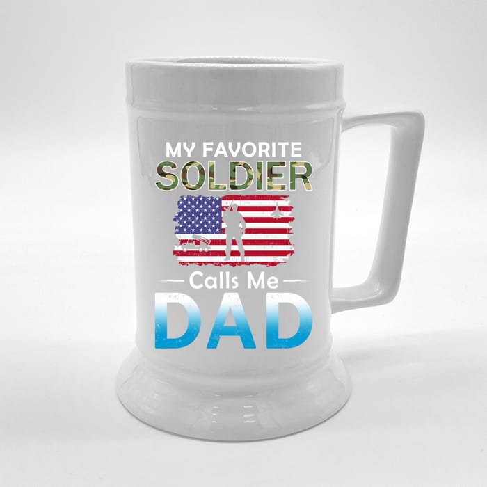 My Favorite Soldier Calls Me Dadgiftproud Army Dad Army Gift Meaningful Gift Front & Back Beer Stein