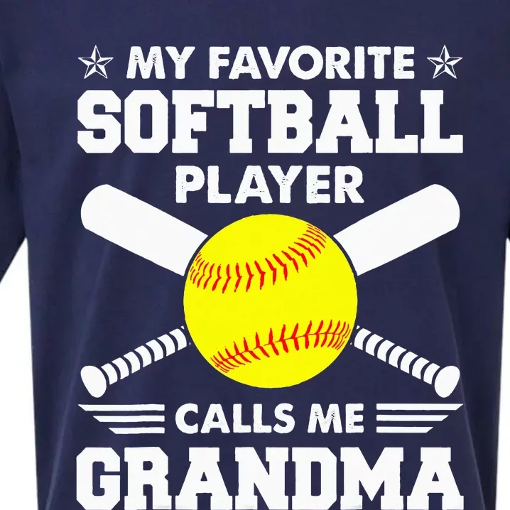 My Favorite Softball Player Calls Me Grandma Funny Sueded Cloud Jersey T-Shirt