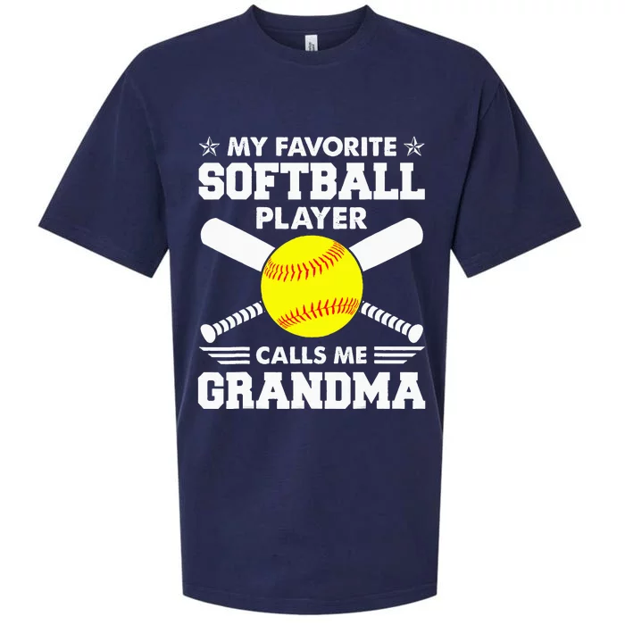 My Favorite Softball Player Calls Me Grandma Funny Sueded Cloud Jersey T-Shirt