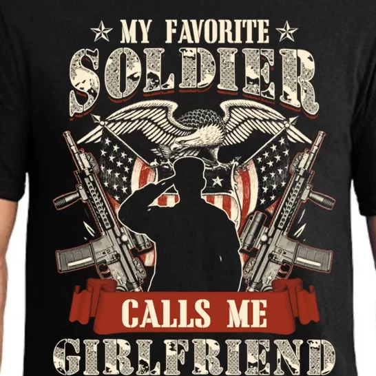 My Favorite Soldier Calls Me Friend Proud Army Family Gift Pajama Set