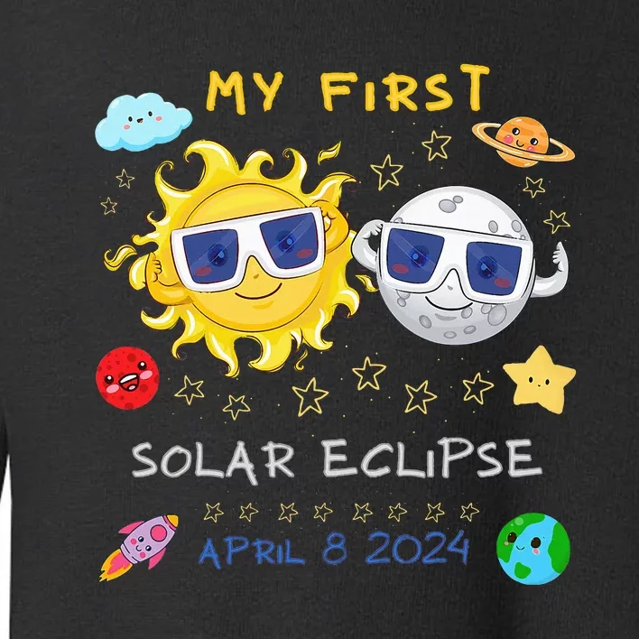 My First Solar Eclipse April 8 2024 Toddler Sweatshirt