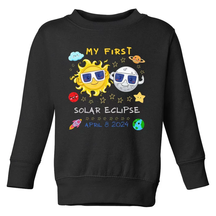 My First Solar Eclipse April 8 2024 Toddler Sweatshirt