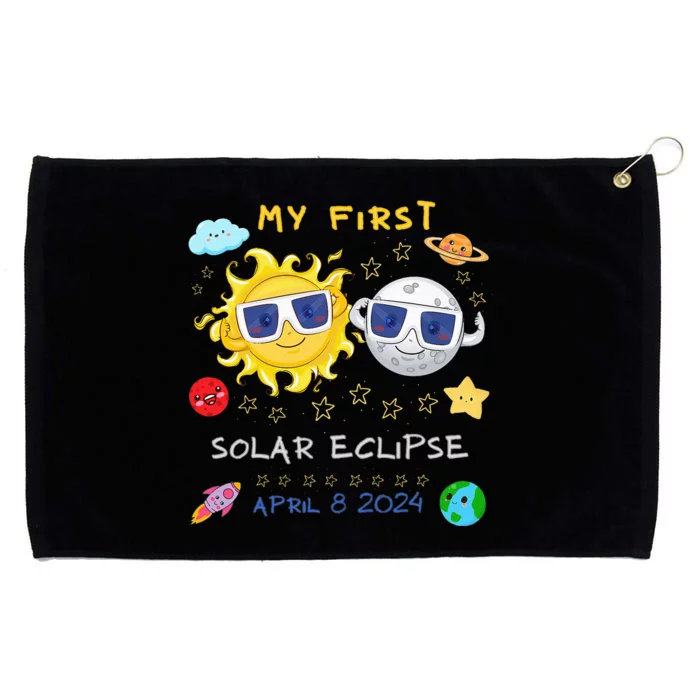 My First Solar Eclipse April 8 2024 Grommeted Golf Towel