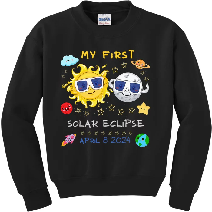 My First Solar Eclipse April 8 2024 Kids Sweatshirt