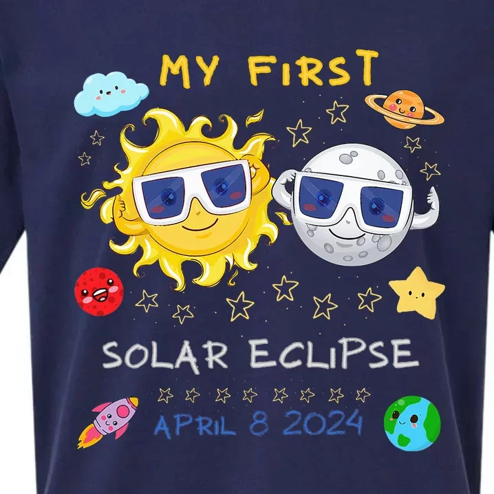 My First Solar Eclipse April 8 2024 Sueded Cloud Jersey T-Shirt