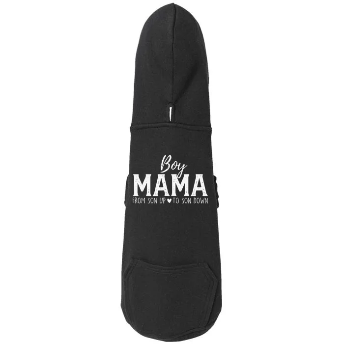 Mama From Son Upto Son Down Funny Mother's Day Fun Mom Doggie 3-End Fleece Hoodie