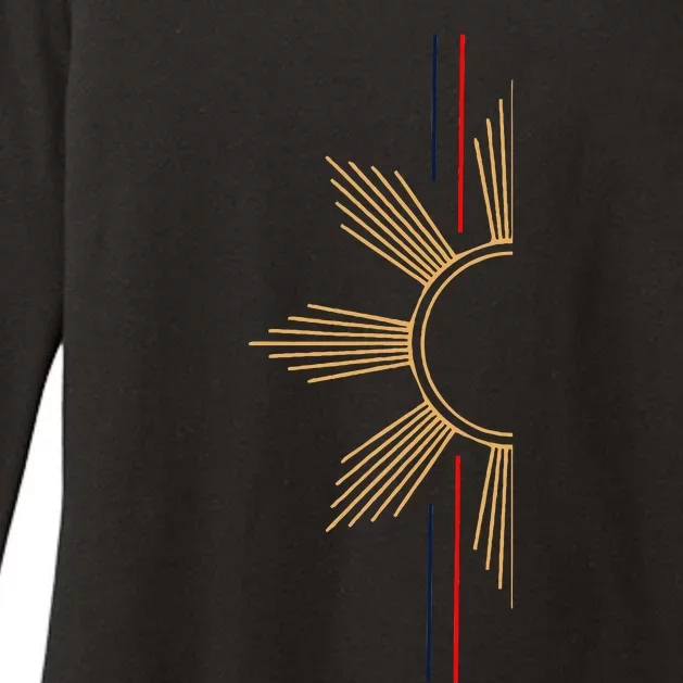 Minimalist Filipino Sun Womens CVC Long Sleeve Shirt