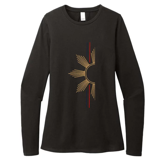 Minimalist Filipino Sun Womens CVC Long Sleeve Shirt