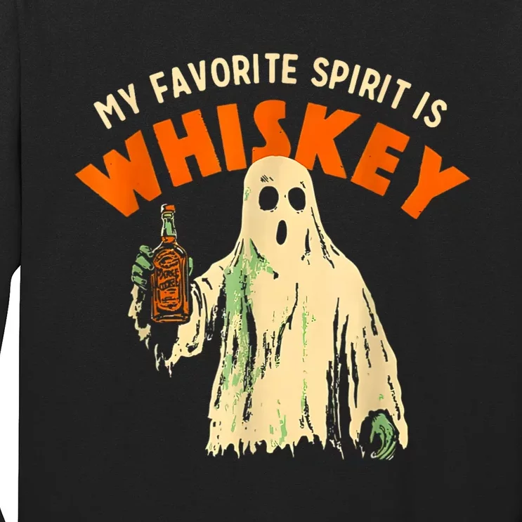 My Favorite Spirit Is Whiskey Funny Drinking Halloween Long Sleeve Shirt