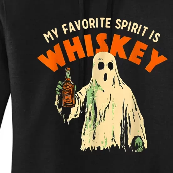 My Favorite Spirit Is Whiskey Funny Drinking Halloween Women's Pullover Hoodie