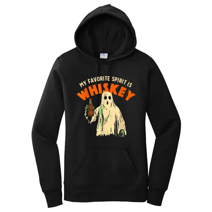 My Favorite Spirit Is Whiskey Funny Drinking Halloween Women's Pullover Hoodie