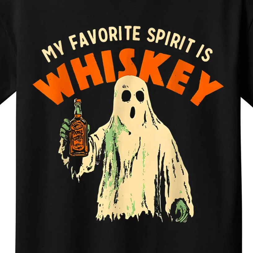 My Favorite Spirit Is Whiskey Funny Drinking Halloween Kids T-Shirt