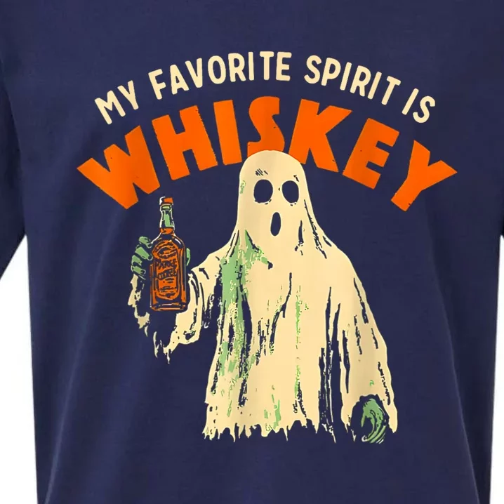 My Favorite Spirit Is Whiskey Funny Drinking Halloween Sueded Cloud Jersey T-Shirt