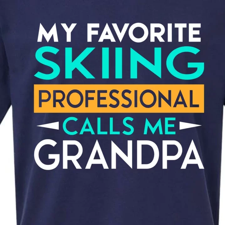 My Favorite Skiing Professional Calls Me Grandpa Gift Sueded Cloud Jersey T-Shirt