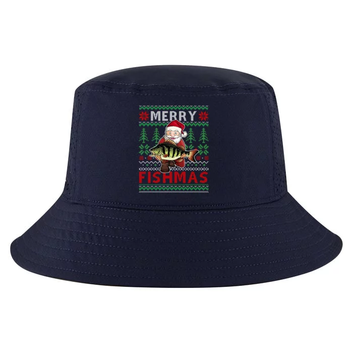 Merry Fishmas Santa Fishing Fishers Ugly Christmas Sweater Gift Cool Comfort Performance Bucket Hat