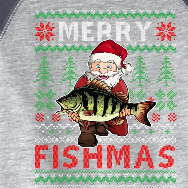 Merry Fishmas Santa Fishing Fishers Ugly Christmas Sweater Gift Toddler Fine Jersey T-Shirt