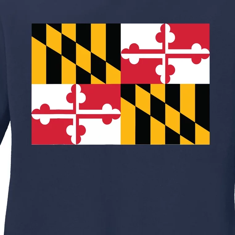 Maryland Flag State Pride Gifts Ladies Long Sleeve Shirt