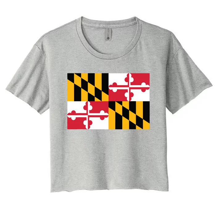 Maryland Flag State Pride Gifts Women's Crop Top Tee