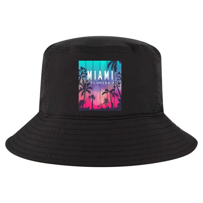 Miami Florida Sunset I Love Miami Beach Souvenir Cool Comfort Performance Bucket Hat