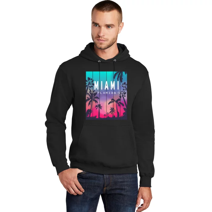 Miami Florida Sunset I Love Miami Beach Souvenir Hoodie