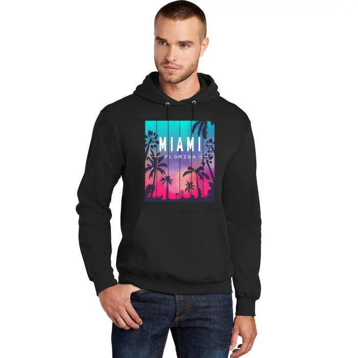 Miami Florida Sunset I Love Miami Beach Souvenir Tall Hoodie