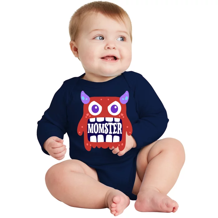 Momster Funny Spooky Halloween Baby Long Sleeve Bodysuit