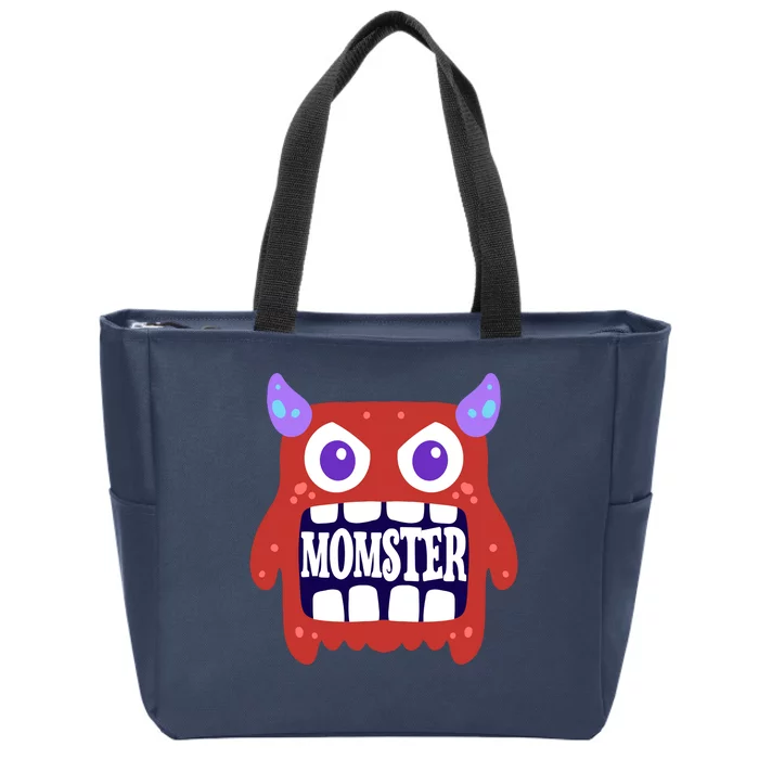 Momster Funny Spooky Halloween Zip Tote Bag