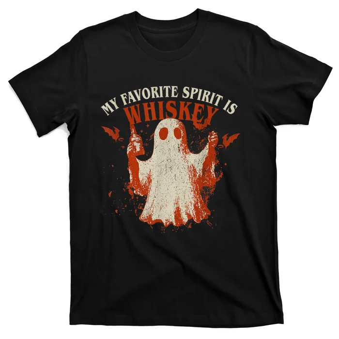 My Favorite Spirit Is Whiskey Funny Drinking Halloween T-Shirt