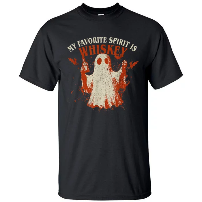 My Favorite Spirit Is Whiskey Funny Drinking Halloween Tall T-Shirt