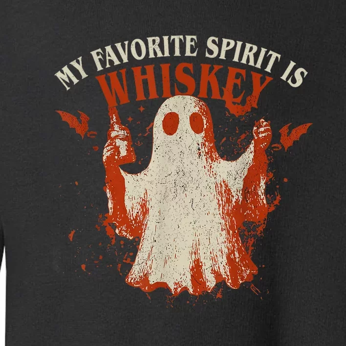 My Favorite Spirit Is Whiskey Funny Drinking Halloween Toddler Sweatshirt