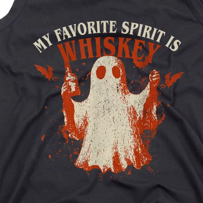 My Favorite Spirit Is Whiskey Funny Drinking Halloween Tank Top