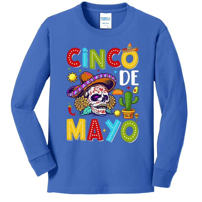 Mexican Fiesta Squad 5 De Mayo For Mexican Kids Long Sleeve Shirt