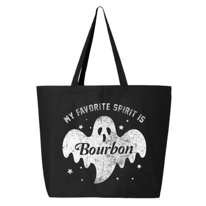 My Favorite Spirit Is Bourbon Funny Boo Ghost Halloween 25L Jumbo Tote