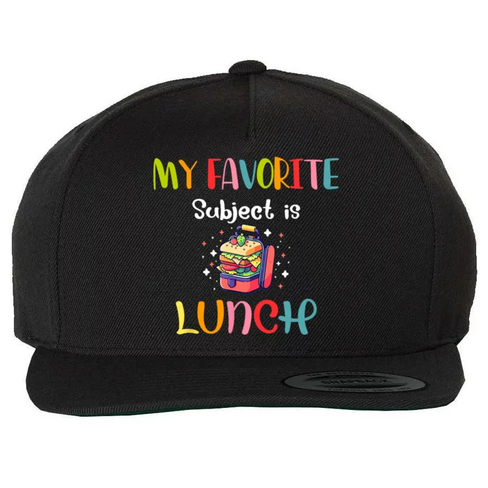 My Favorite Subject Is Lunch Lady Cafeteria Crew Retro Wool Snapback Cap