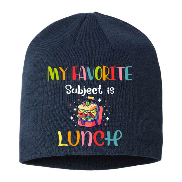 My Favorite Subject Is Lunch Lady Cafeteria Crew Retro 8 1/2in Sustainable Knit Beanie