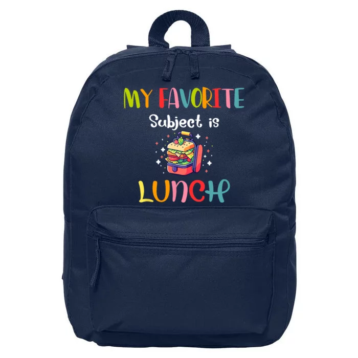 My Favorite Subject Is Lunch Lady Cafeteria Crew Retro 16 in Basic Backpack