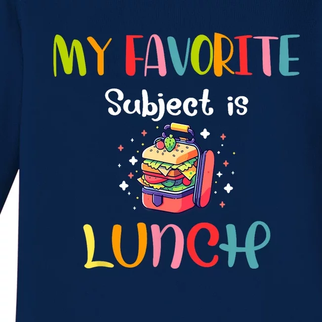 My Favorite Subject Is Lunch Lady Cafeteria Crew Retro Baby Long Sleeve Bodysuit