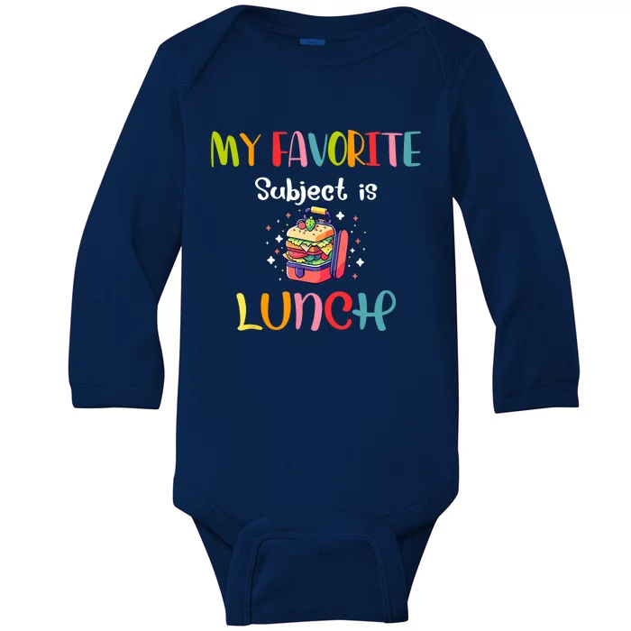 My Favorite Subject Is Lunch Lady Cafeteria Crew Retro Baby Long Sleeve Bodysuit