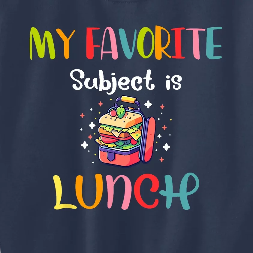 My Favorite Subject Is Lunch Lady Cafeteria Crew Retro Kids Sweatshirt