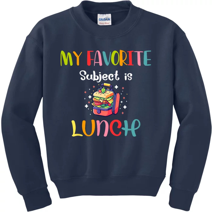 My Favorite Subject Is Lunch Lady Cafeteria Crew Retro Kids Sweatshirt