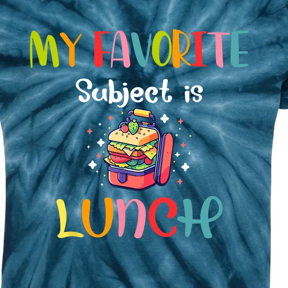 My Favorite Subject Is Lunch Lady Cafeteria Crew Retro Kids Tie-Dye T-Shirt