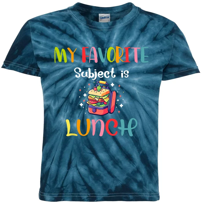 My Favorite Subject Is Lunch Lady Cafeteria Crew Retro Kids Tie-Dye T-Shirt