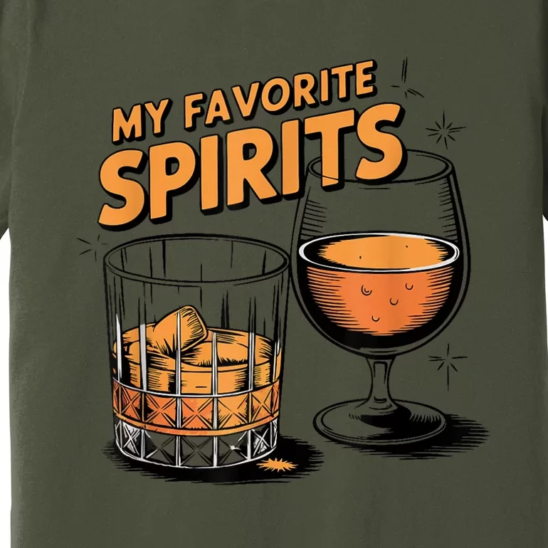 My Favorite Spirits Funny Whiskey Rum Drinking Lover Premium T-Shirt