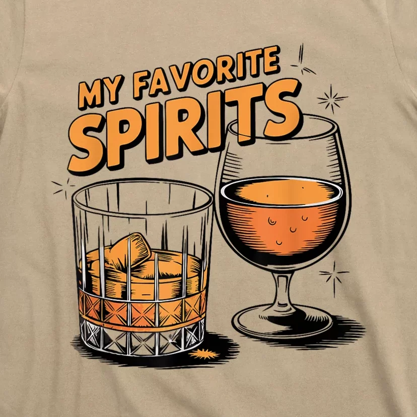 My Favorite Spirits Funny Whiskey Rum Drinking Lover T-Shirt